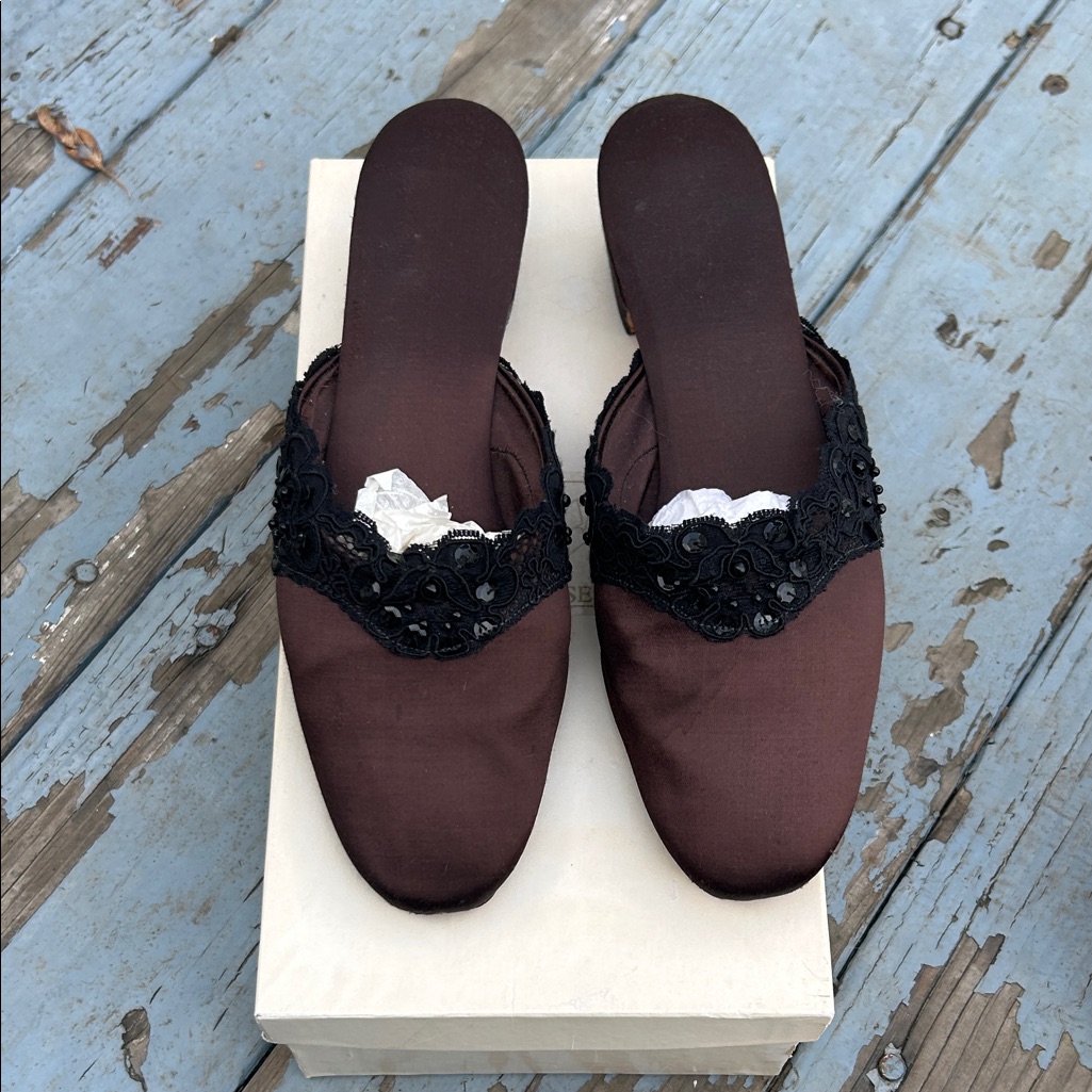 Satin Heel Slippers | Size Medium
